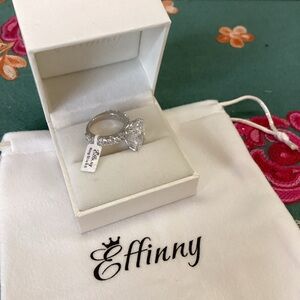 9.0ct Crushed Ice‎ Elongated Cushion Cut Ring size 6.5